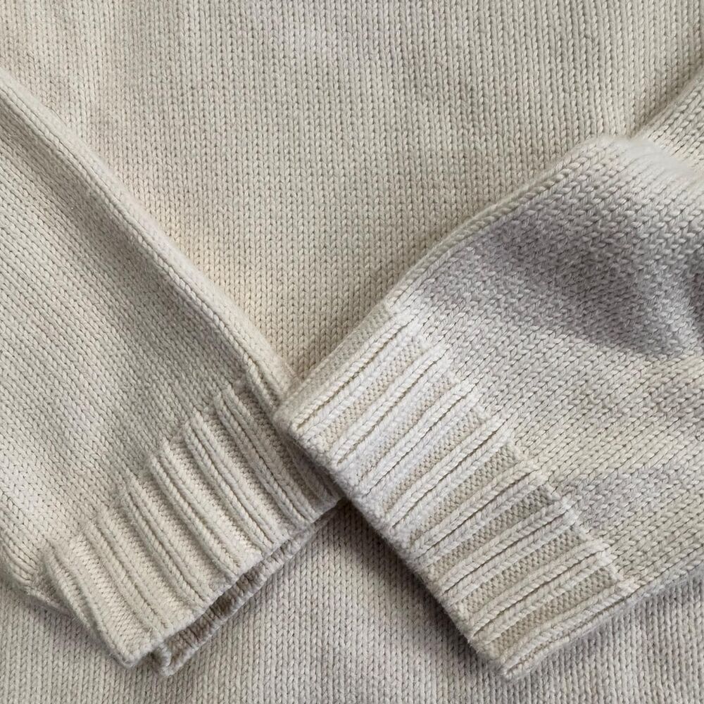 Talbots Ivory Cable Knit Split Turtleneck Sweater… - image 5